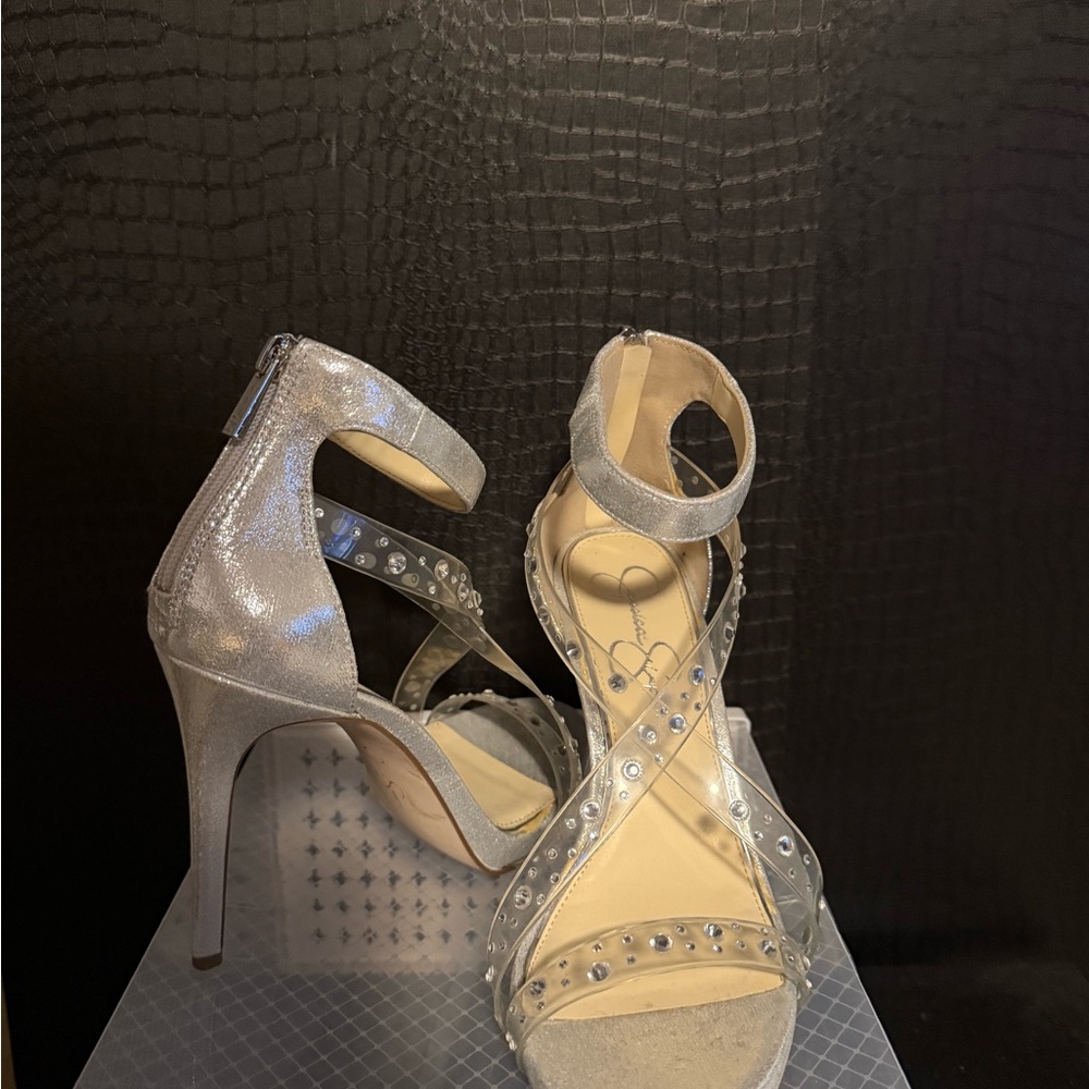 Jessica Simpson Shimmering Silver Heels